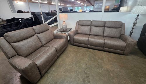 Triple Power Reclining Sofa  Loveseat (Cortina Sable) 