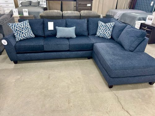 AW #10238 - Stationary Navy Blue Sectional 