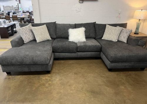 Blue Mountain Furniture - Double Chaise Sectional (Gray) 