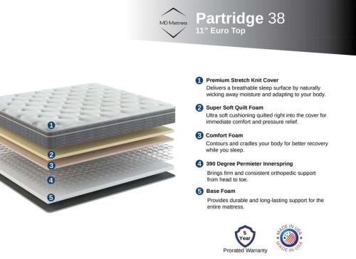 Partridge Mattress - (AVAILABLE IN TWIN, FULL, QUEEN, AND KING)