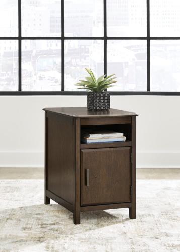 Happy Homes - Dark Brown End Table (With plug in/USB port) 