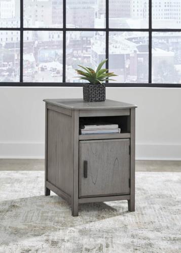 Happy Homes - Grey End Table (With plug in/USB port) 