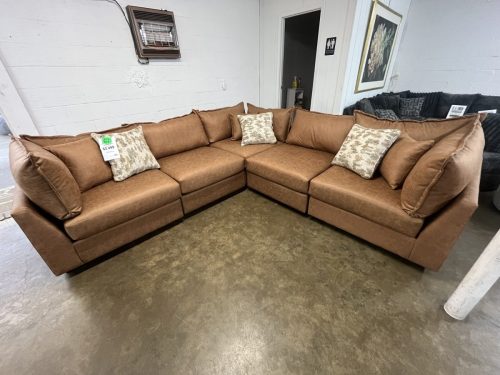Blue Mountain Furniture - Stationary Sectional with deep seat cushions - Saddle 