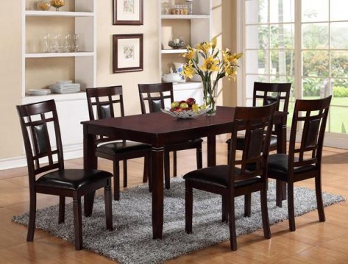 Crownmark #2325 - Dining Table & 6 Chairs (Mahogany) 