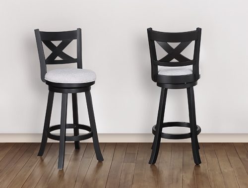 Crownmark 2993DV-29 : 2PC Bar Stool Set (Black/Light Grey) 