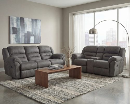 Homestretch #157 Gambler Reclining Sofa  Console Loveseat - Dark Shadow